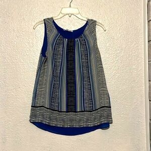 Rose and Olive blue multi design, tank top size medium